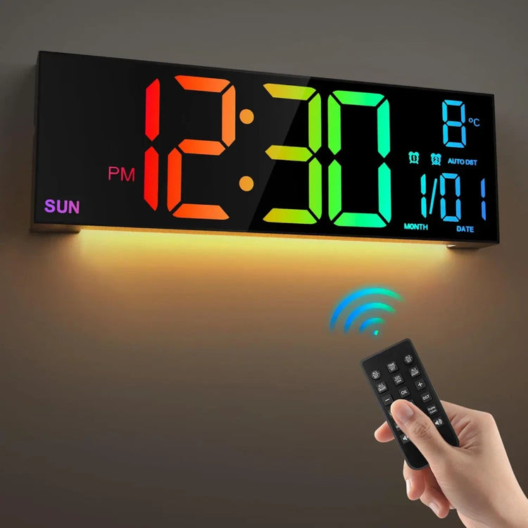 Ash and Anthem Large Digital Wall Clock