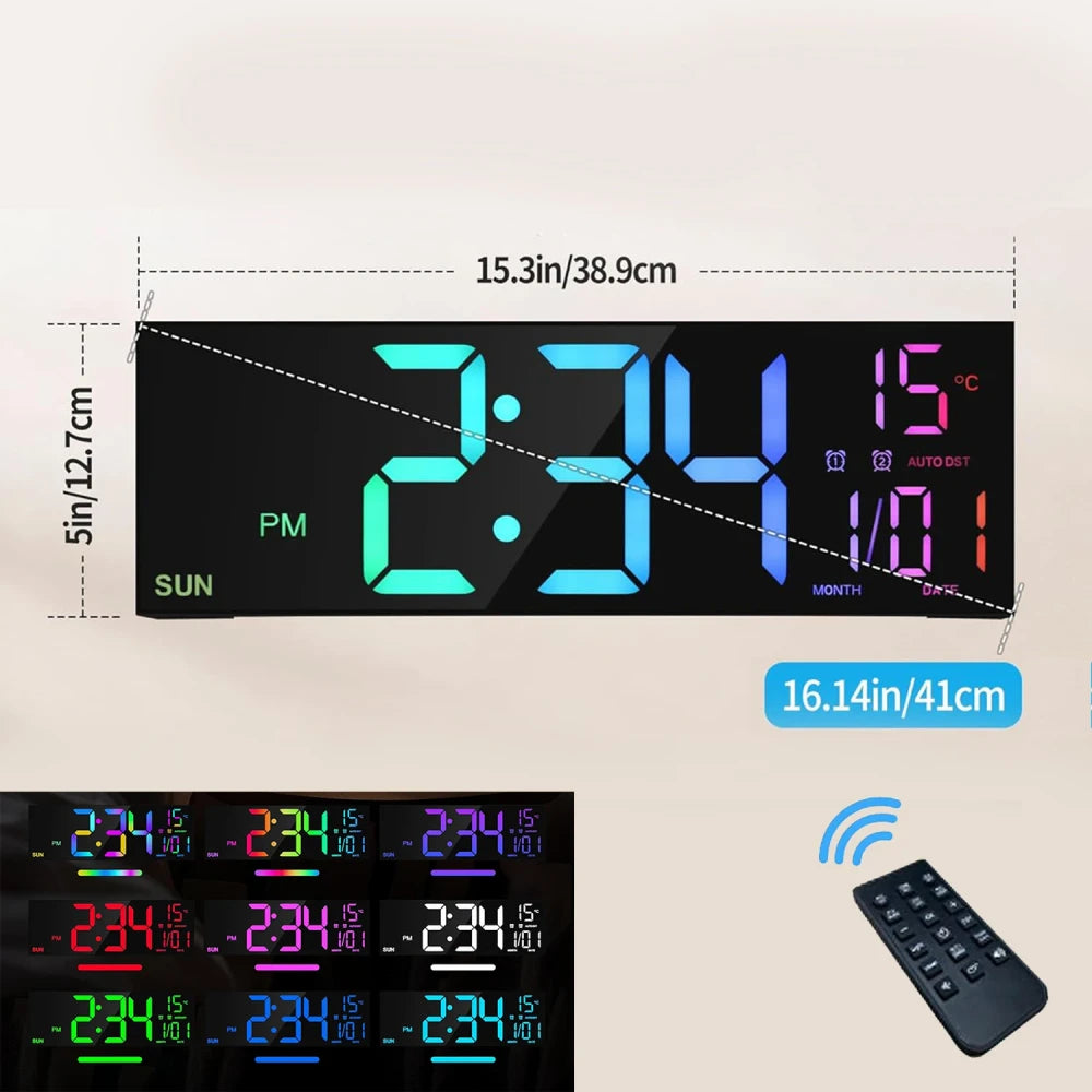 Ash and Anthem Large Digital Wall Clock