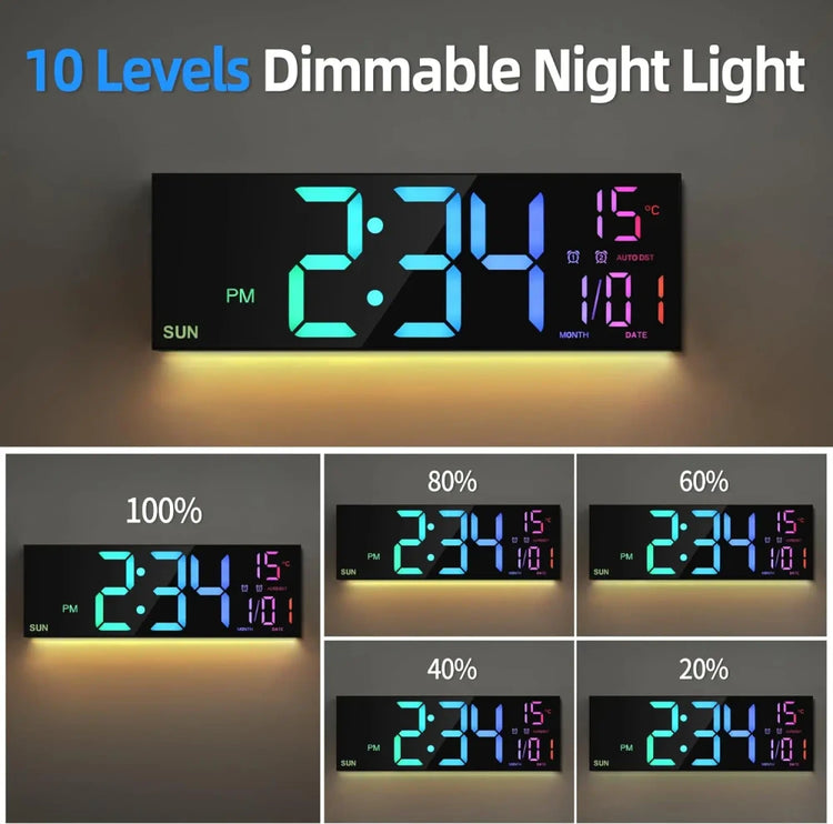 Ash and Anthem Large Digital Wall Clock