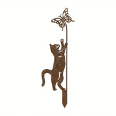 Ash and Anthem Rusty Metal Cat Garden StakeAsh  and ANTHEM