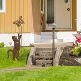 Ash and Anthem Rusty Metal Cat Garden StakeAsh  and ANTHEM