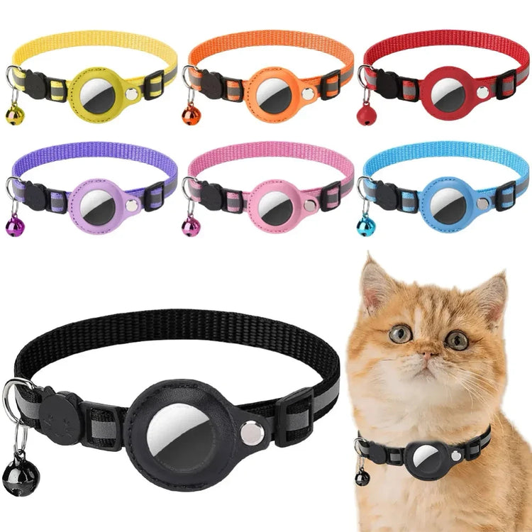 Ash and Anthem Reflective AirTag Cat CollarAsh  and ANTHEM