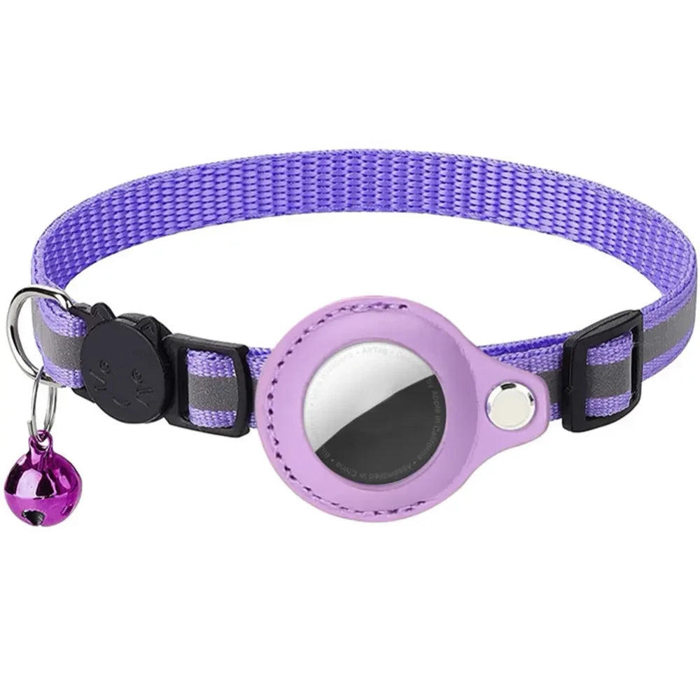 Ash and Anthem Reflective AirTag Cat CollarAsh  and ANTHEM