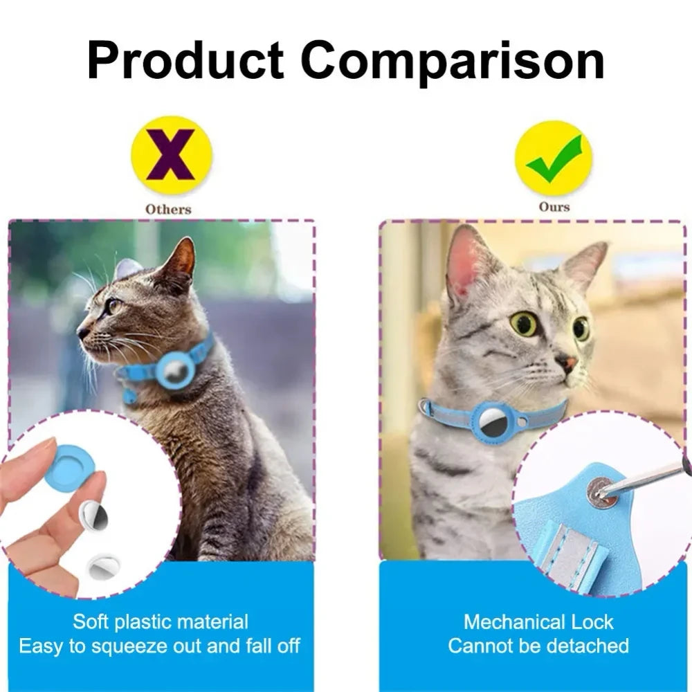 Ash and Anthem Reflective AirTag Cat CollarAsh  and ANTHEM