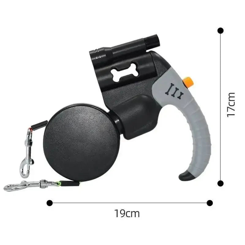 Ash  and ANTHEM Dual Retractable Dog Leash with Flashlight