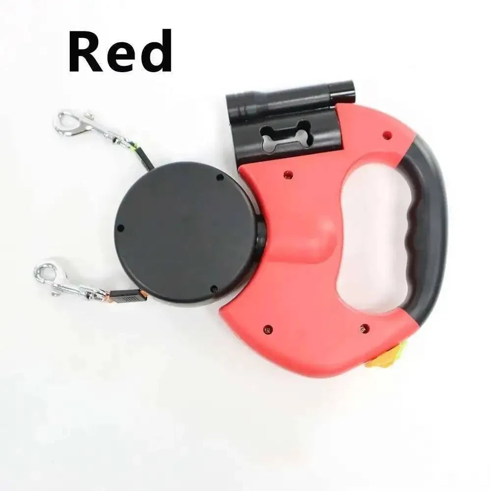 Ash  and ANTHEM Dual Retractable Dog Leash with Flashlight