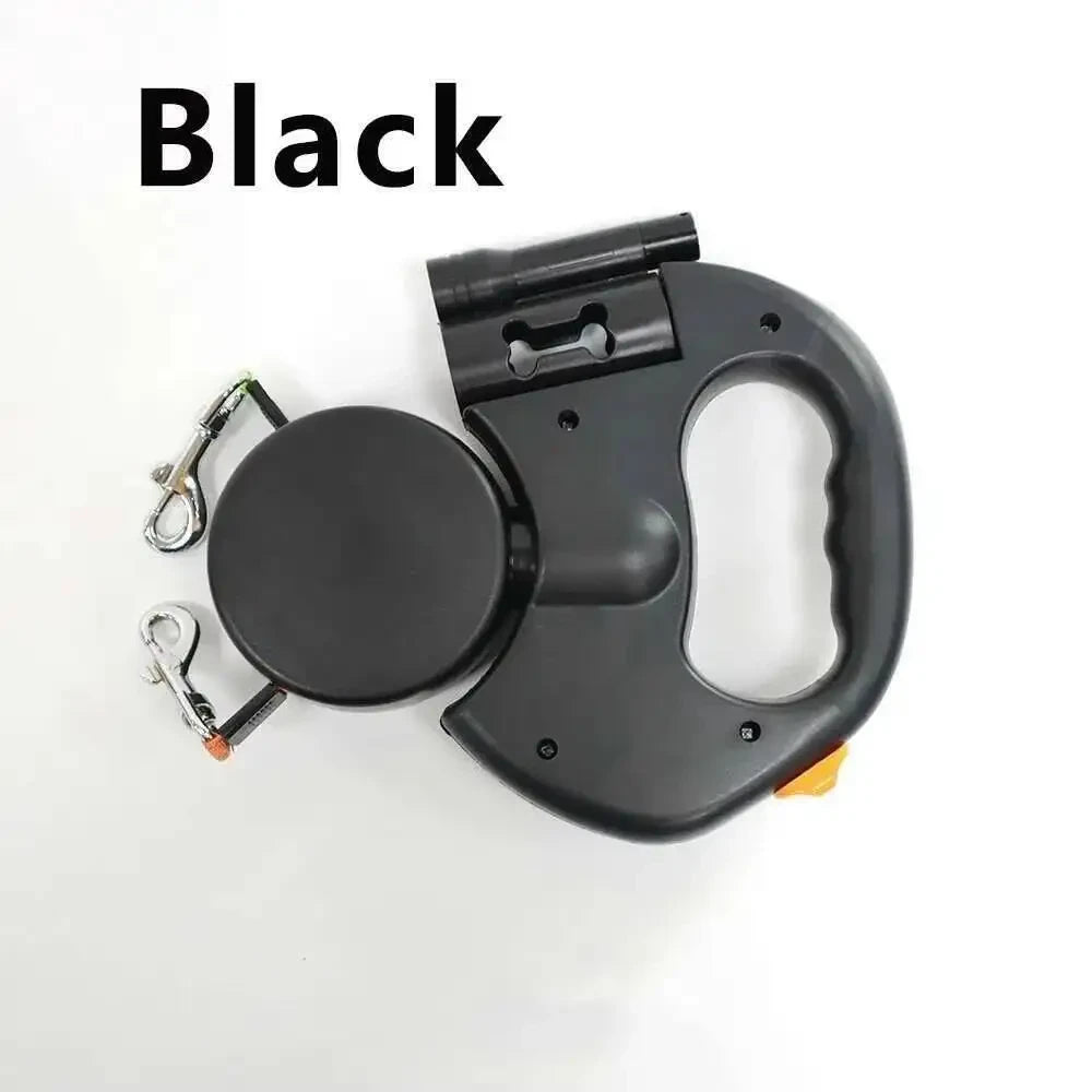 Ash  and ANTHEM Dual Retractable Dog Leash with Flashlight