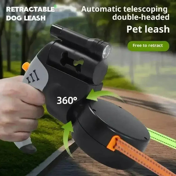 Ash  and ANTHEM Dual Retractable Dog Leash with Flashlight