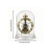 Ash and Anthem glass dome skeleton quartz clock features a retro mechanical style with chiming function for elegant home and office décor.