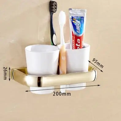 Ash and Anthem Gold Bathroom Hardware Set
