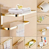Ash and Anthem Gold Bathroom Hardware Set