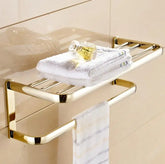 Ash and Anthem Gold Bathroom Hardware Set