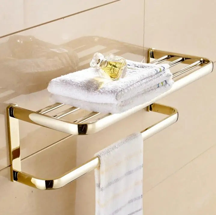 Ash and Anthem Gold Bathroom Hardware Set