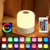 Ash and Anthem LED Rechargeable RGB Night Light for Bedroom, Bedside, and Reading