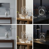 Ash and Anthem glass dome skeleton quartz clock features a retro mechanical style with chiming function for elegant home and office décor.