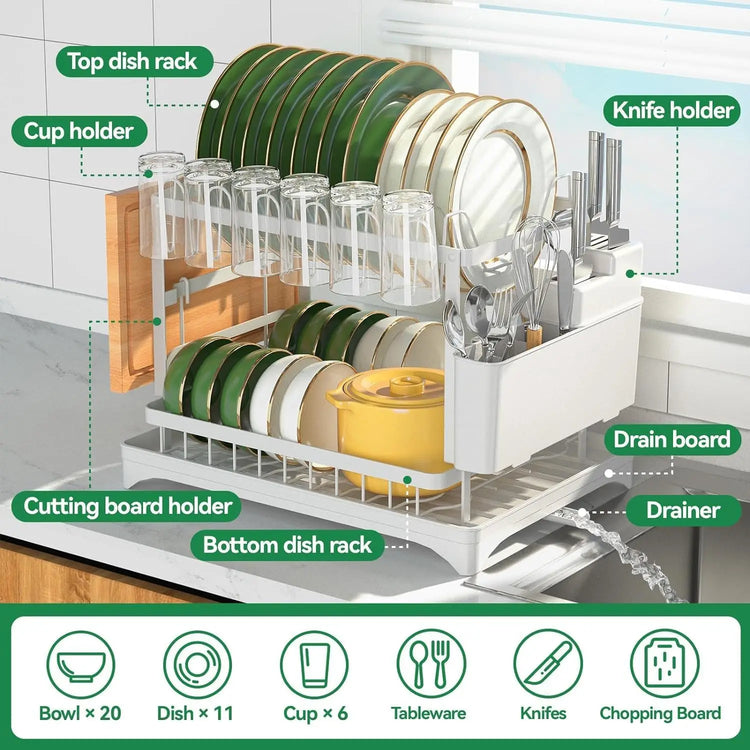 Ash and Anthem 2 Tier Dish Drying Rack