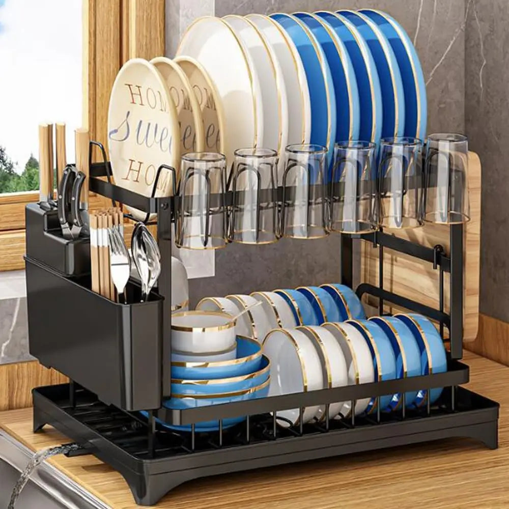 Ash and Anthem 2 Tier Dish Drying Rack