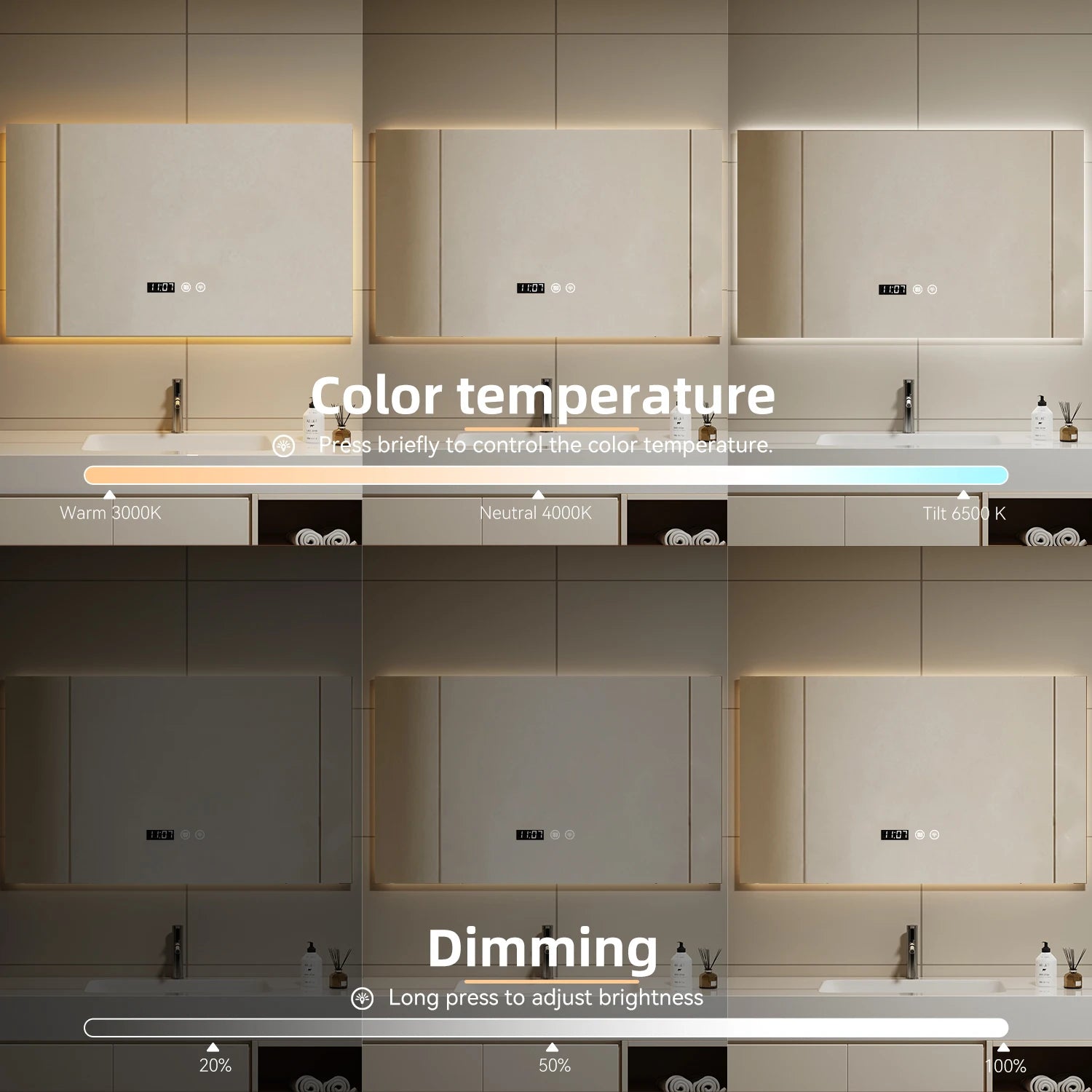 Ash and Anthem LED Anti-Fog Bathroom Mirror