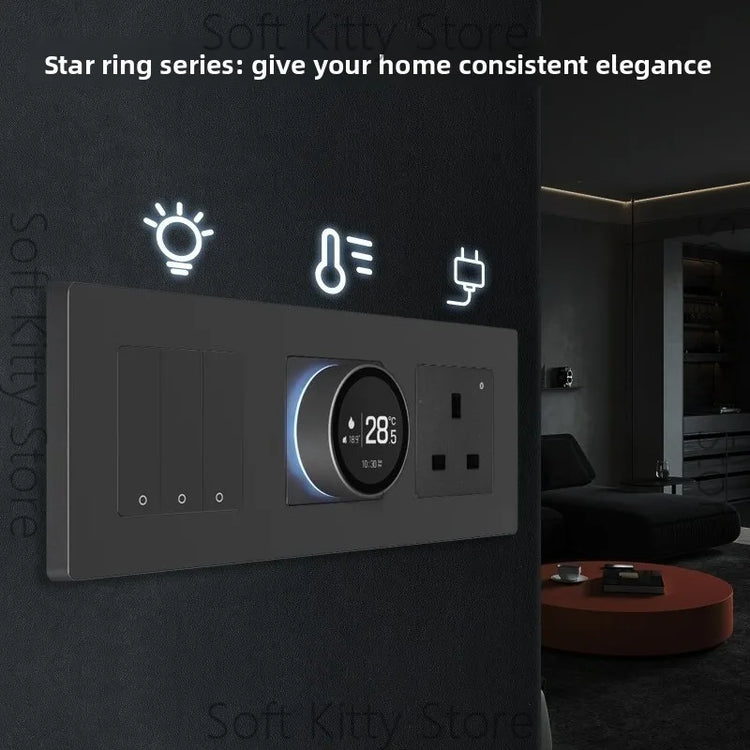 Ash and ANTHEM smart home knob thermostat for elegant floor heating control.