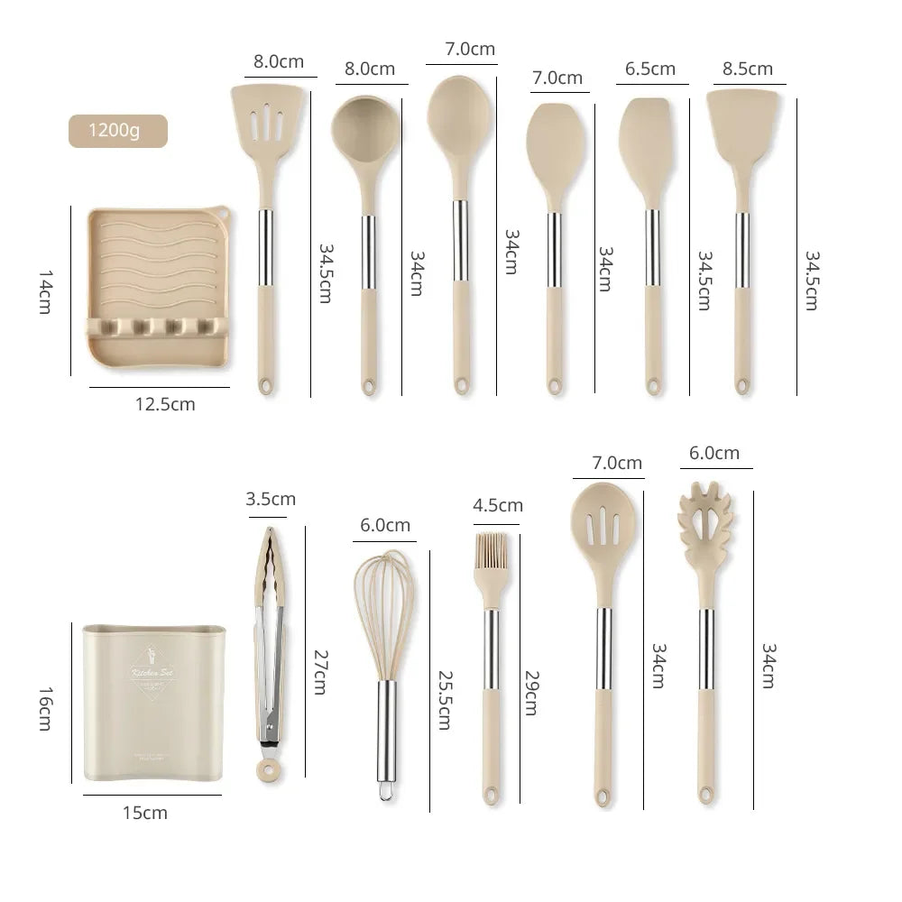 Ash and Anthem Silicone Kitchen Utensil Set