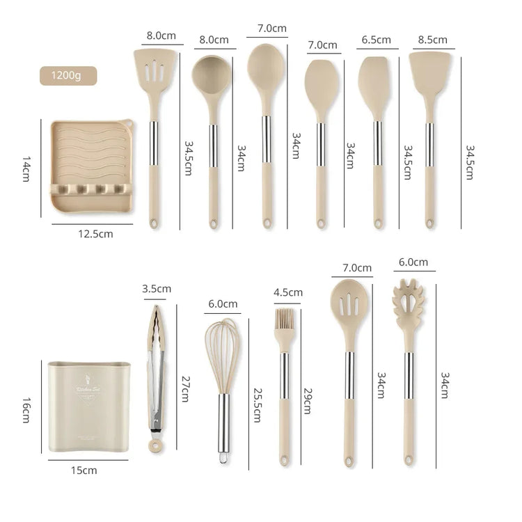 Ash and Anthem Silicone Kitchen Utensil Set