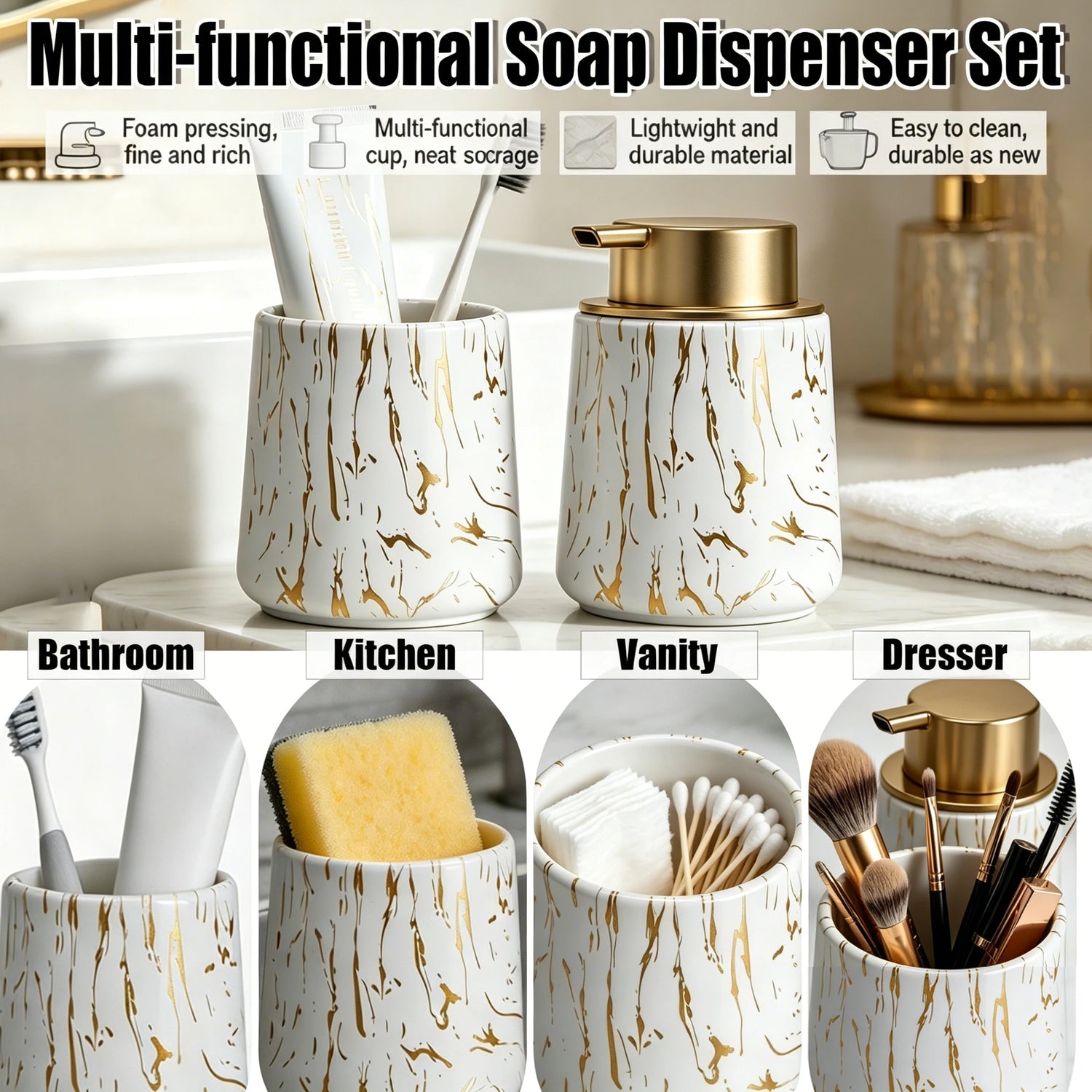 Ash and Anthem Foam Soap Dispenser Set